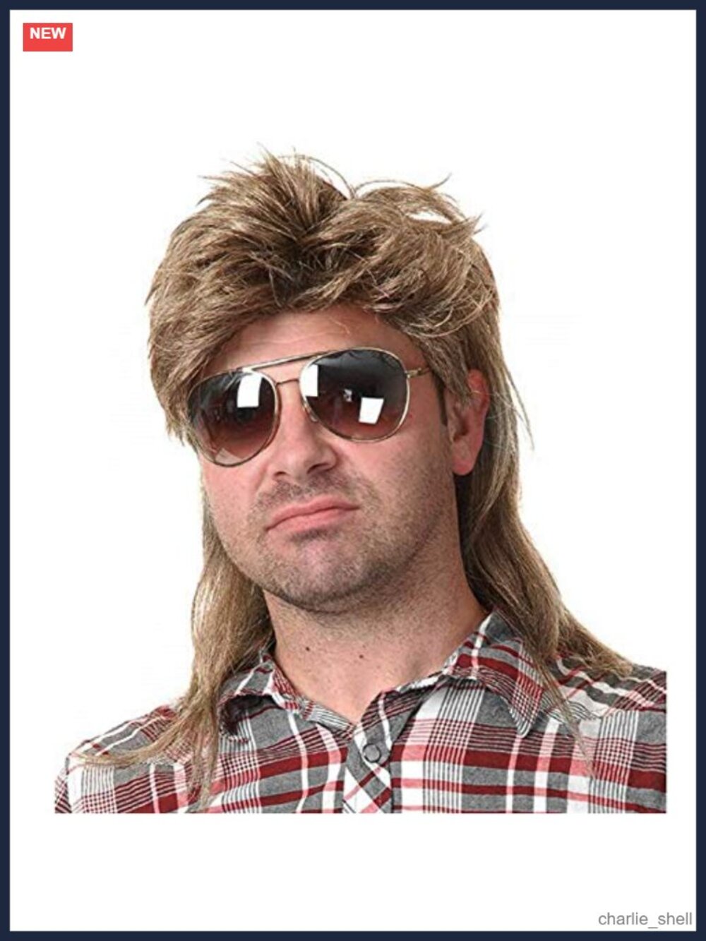 Mullet Wig for Men 80s Costume Fancy Party Cosplay Halloween Wig Heat Resistant